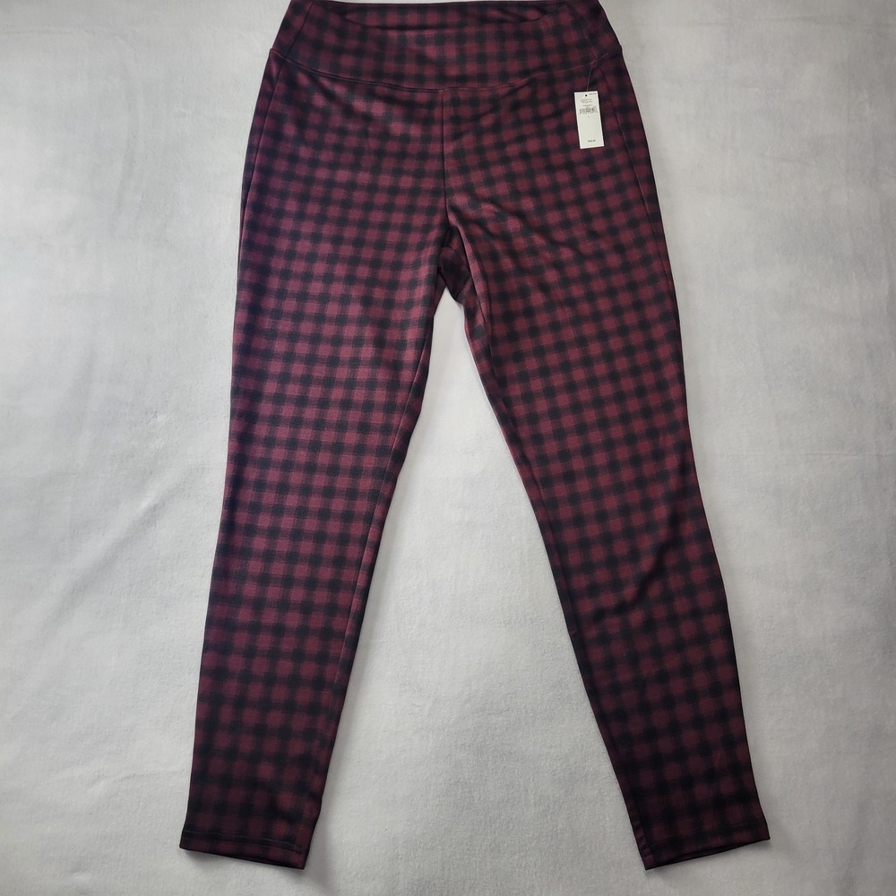 NWT Gap Leggings Red And Black Plaid Large Grunge Christmas Prep School Preppy